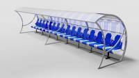  "World Cup" model team shelter with "VIP" seats 